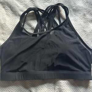 Fabletics Black Seamless Sports Bra with Racerback